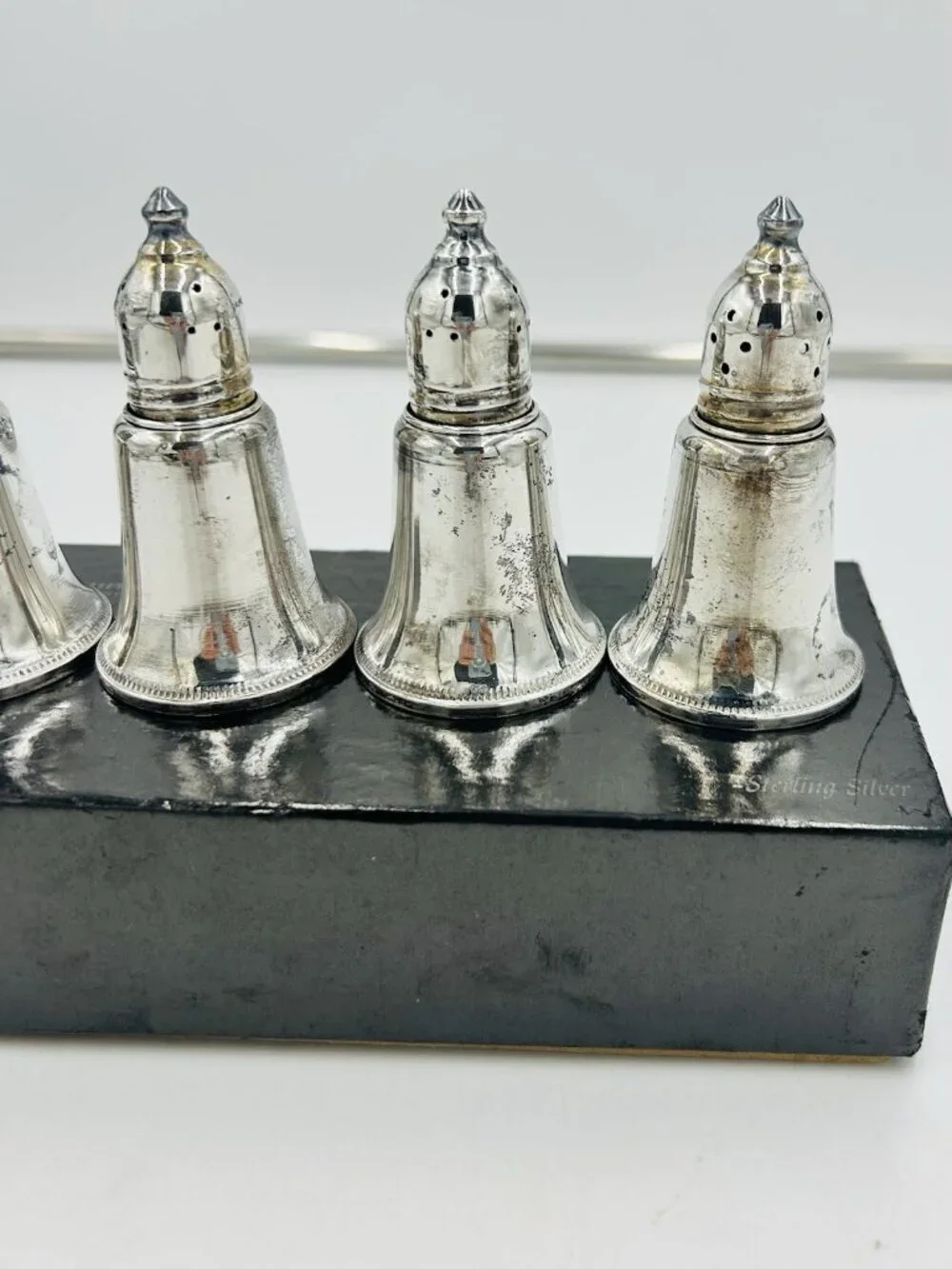 Duchin Creations Sterling Silver Weighted Salt Pepper Shakers Set of 4 215g